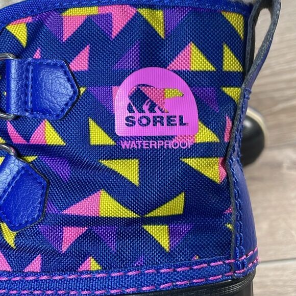 Sorel Yoot Pac Geometric Nylon Warm Waterproof Toddler Girl Sz 12 Fur Lined Boot - Picture 12 of 12